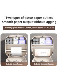 Hihonor Paper Towel Holder,Multifunctional Wall Mount Toilet Paper Holder,No Drilling Waterproof Tissue Box Cover with Roll Paper Tissue Paper,Hanging Toilet Paper Tissue for Bathroom Kitchen Living Room  - Image 4