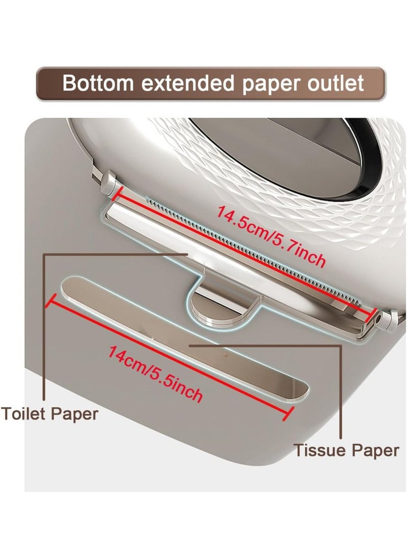 Hihonor - Paper Towel Holder,Multifunctional Wall Mount Toilet Paper Holder,No Drilling Waterproof Tissue Box Cover with Roll Paper Tissue Paper,Hanging Toilet Paper Tissue for Bathroom Kitchen Living Room - Image 1