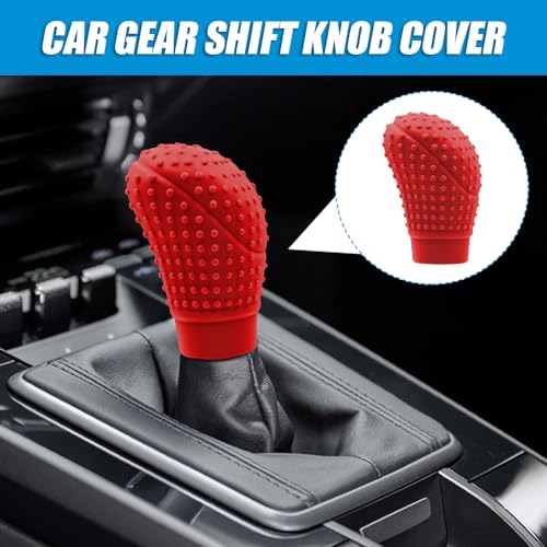 Zufoty Car Gear Shift Knob Cover, Gear Shift Knob Cover Car Protect Accessories, Car Shift Protector Cover Protector, Silicone Automatic Gear Shift Knob Cover Universal for Most Cars - Image 3