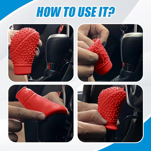 Zufoty Car Gear Shift Knob Cover, Gear Shift Knob Cover Car Protect Accessories, Car Shift Protector Cover Protector, Silicone Automatic Gear Shift Knob Cover Universal for Most Cars - Image 4