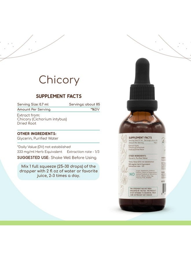 HerbEra Chicory B60 Alcohol-Free Herbal Extract Tincture, Super-Concentrated Chicory (Cichorium Intybus) Dried Root Powder (2 fl oz) - Image 4