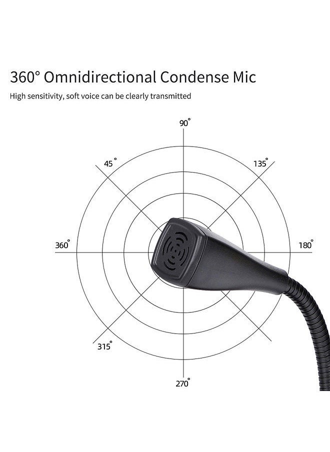 Generic - USB Conference Computer Microphone Desktop Wired 360°Omnidirectional Condense Mic Plug & Play Gooseneck for Computer PC Laptop Office Online Meeting Recording Games Video Music Singing Skype - Image 1