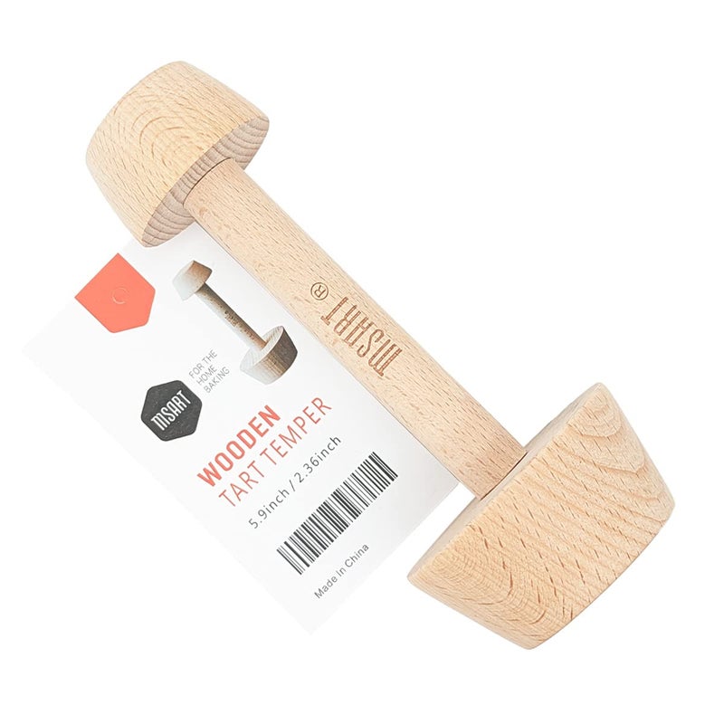 Tart Tamper Pastry Tamper Mini Pan Wood Wooden Shell Dough Muffin Metal by MSART for Making Muffin Pecan Pies Cheesecakes and Desserts