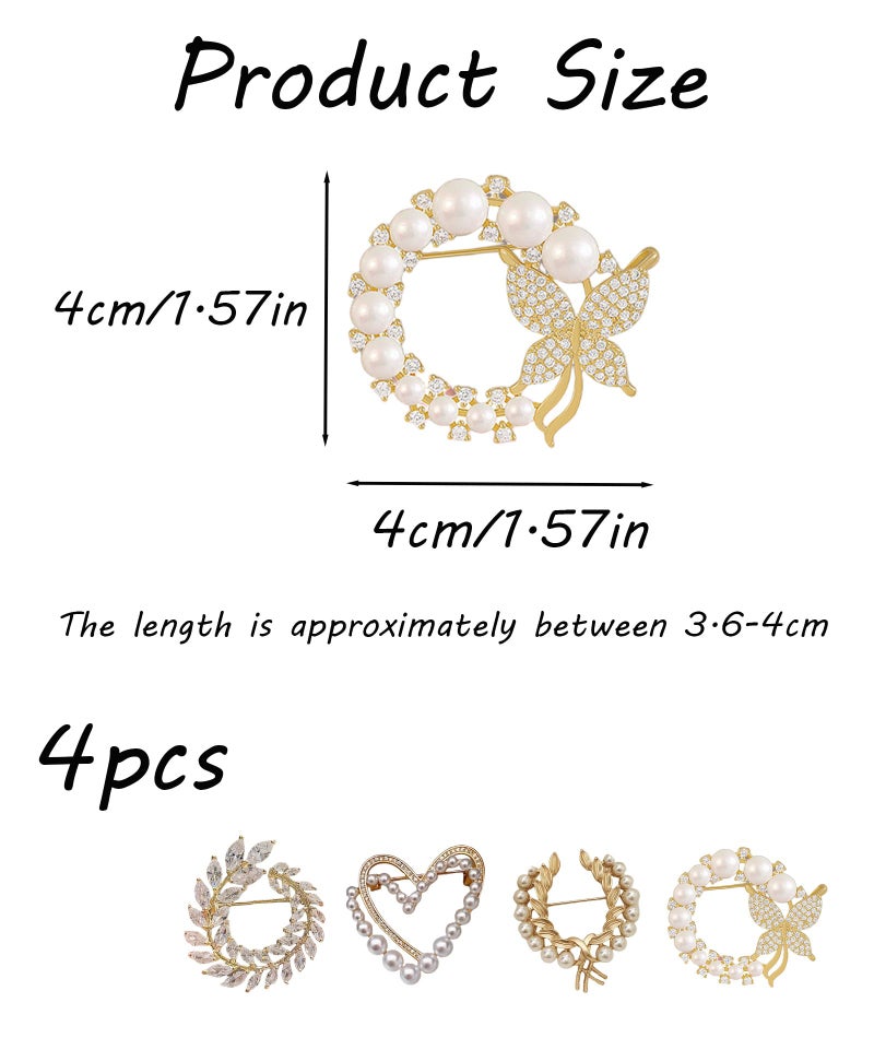 BdelrinQue 4 Pcs Brooch Pin for Women,Brooch,Brooch for Women,Fashion Accessories, Fashion Pins Suitable for Dresses, Jackets and Scarves, Perfect Gifts for Special Occasions - Image 2