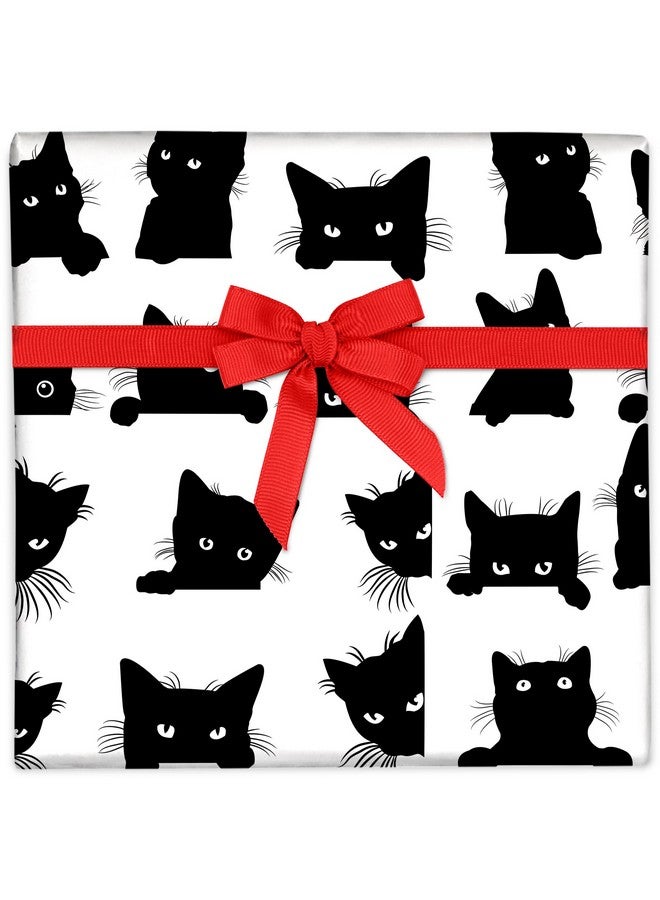Central 23 Cat Wrapping Paper Black Cat Ecofriendly 6 Sheets Gift Wrap For Cat Mom Fur Parent Comes With Stickers - Image 1