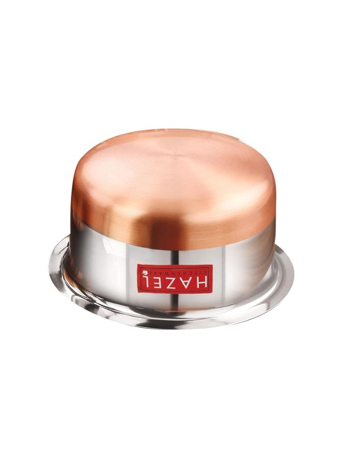 HAZEL Steel Copper Bottom Tope With Lid | Cooking Vessels and Utensils | Stainless Steel Patila, Capacity 7600 ml - Image 4