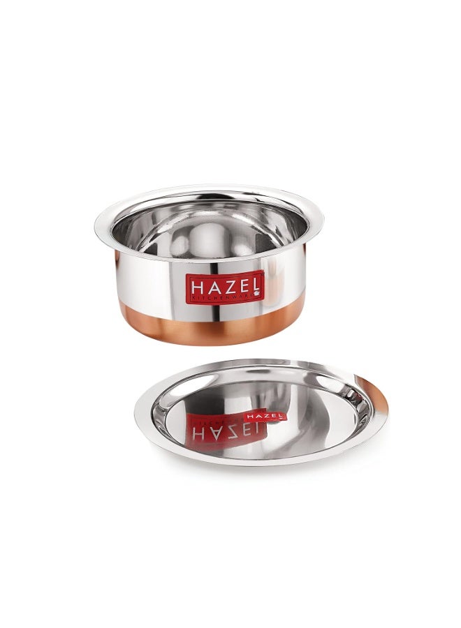 HAZEL Steel Copper Bottom Tope With Lid | Cooking Vessels and Utensils | Stainless Steel Patila, Capacity 7600 ml - Image 3