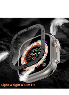 KASTWAVE Rugged Metal Case, Compatible with Apple Watch Ultra 49mm Case with Tempered Glass Screen Protector, Bezel Ring Frame Built in Clear Film for iWatch Ultra 49mm, 2 Pack, Black  - Image 4
