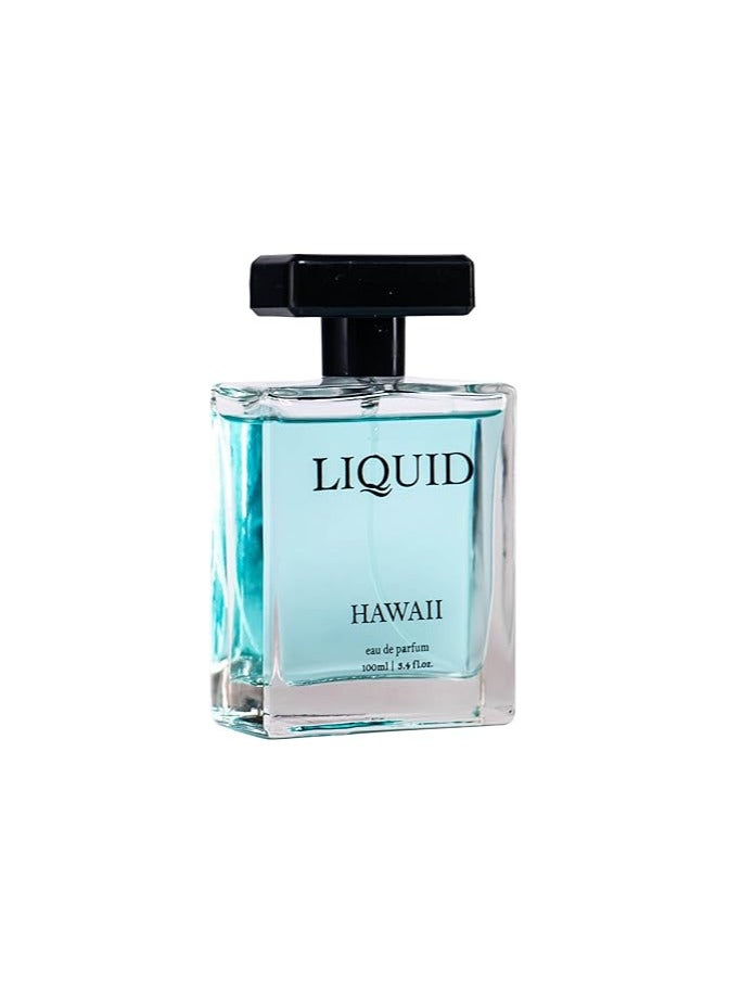 Liquid Hawaii Eau de Parfum for Men -100ml | Jasmine, Neroli, Floral, and Patchouli Notes | Premium Long-Lasting Fresh Fragrance | Perfect for Special Occasions | Gifting for Him