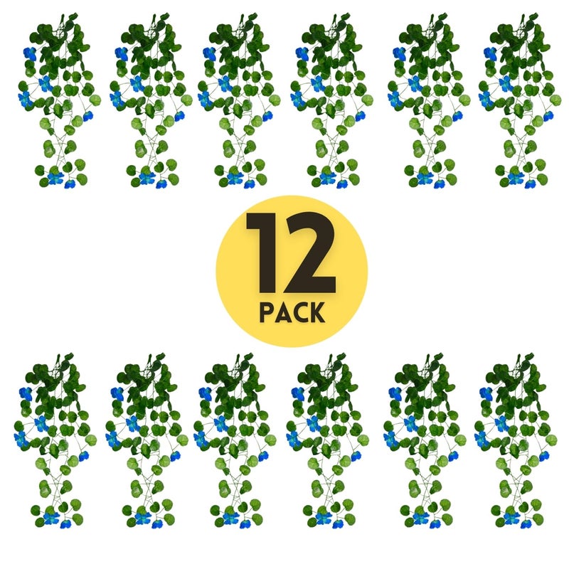 DecoreBugs Artificial Flower Plants Leaves Hanging Ivy Garlands Plant Greenery Vine Creeper Home Decor Door Wall Balcony Decoration Party Festival Craft (Pack of 12) - Image 2