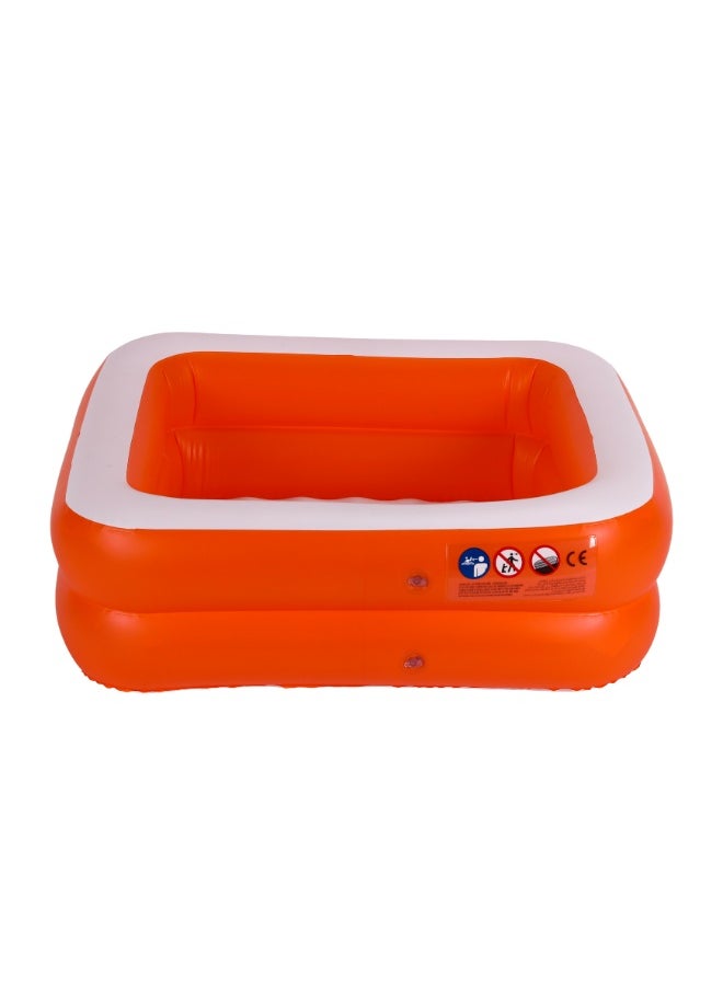 Epsilon Epsilon Play Box Pool- 85x85x23 cm (33x33x9"), Safe Inflatable Pools for Swimming, for 3+ Years/ Perfect for Home, Picnic, Park/ EPSSE1669 , Orange  - Image 2