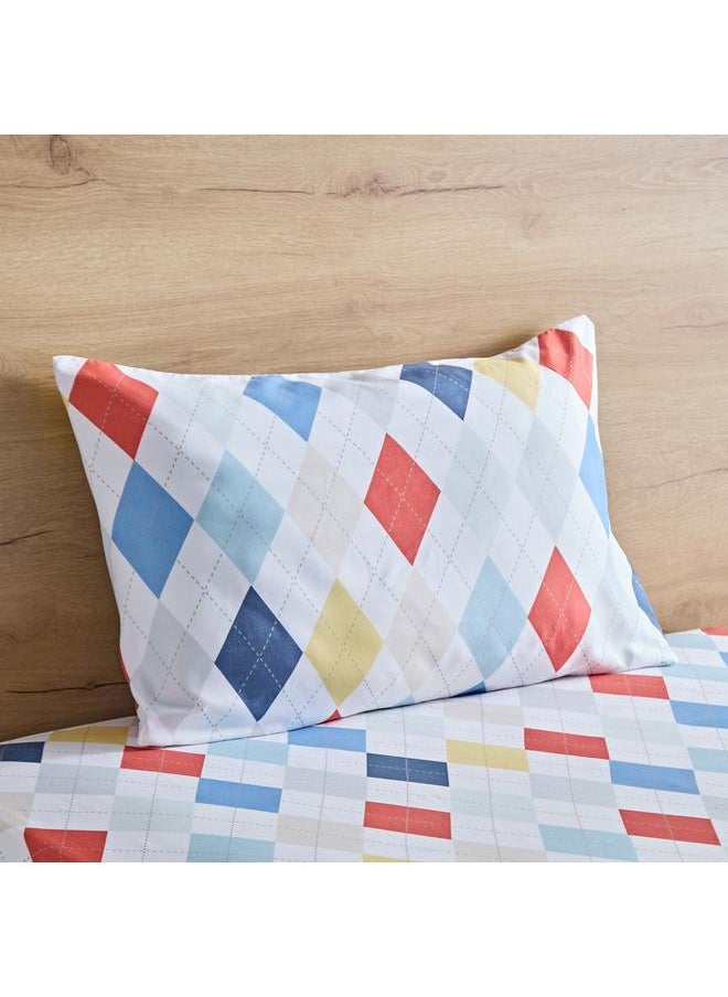Home Box Nora 2-Piece Single Plaid Microfibre Flat Sheet Set - 160x240 cm  - Image 4