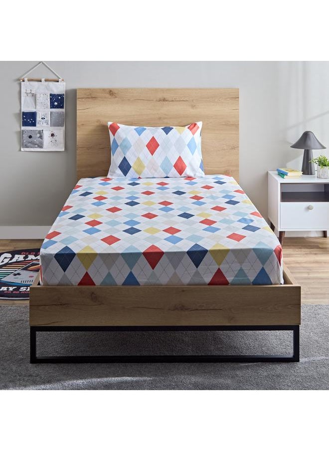 Home Box Nora 2-Piece Single Plaid Microfibre Flat Sheet Set - 160x240 cm  - Image 2