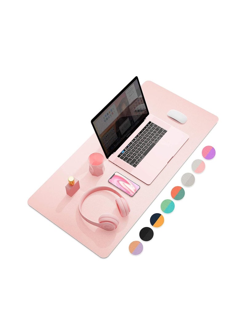 Cool Baby COOLBABY Multifunctional Office Desk Pad Ultra Thin Waterproof PU Leather Mouse Pad Dual Use Desk Writing Mat for Office/Home(80*40 CM Silver+Pink) - Image 1
