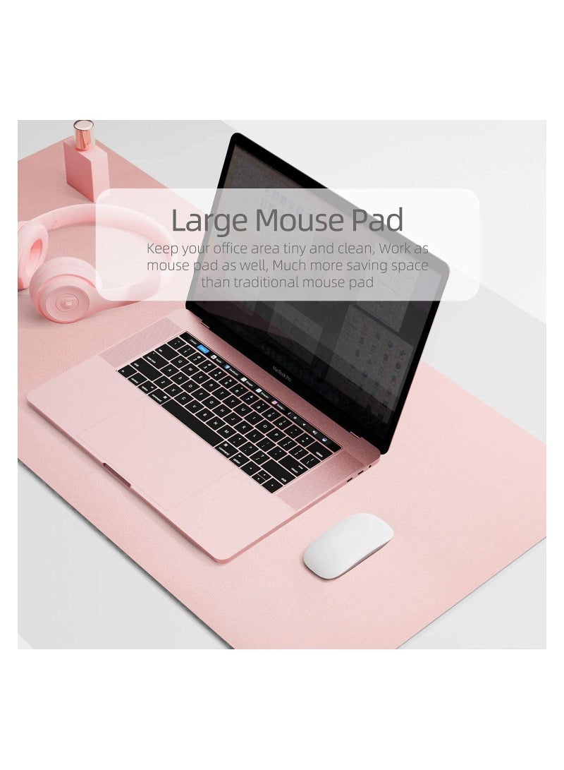 Cool Baby COOLBABY Multifunctional Office Desk Pad Ultra Thin Waterproof PU Leather Mouse Pad Dual Use Desk Writing Mat for Office/Home(80*40 CM Silver+Pink) - Image 5