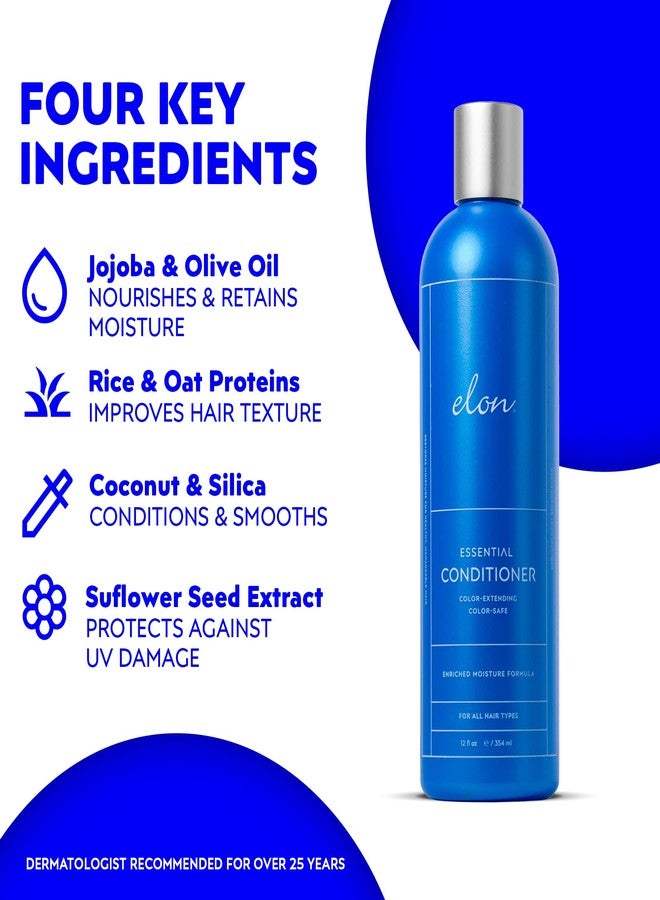 Elon Essential Conditioner for Women - Moisturizing Conditioner for Dry Hair, Nourish Damaged Hair, Protects Against UV Color Extending Moisture - Sulfate Free & Paraben Free (12 oz) - Image 2
