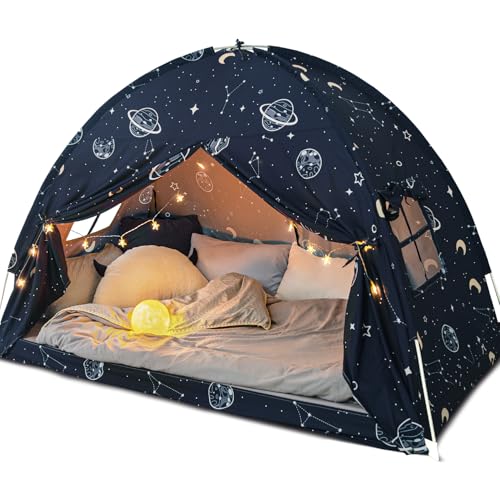 Avrsol Bed Tent Twin Space Play Canopy for Kids Toddler Boys Bunk Canopy Tent for Toddler Bed Galaxy Dome Playhouse Floor Portable Sleeping Tents Indoor for Girls Birthday Toy House Gift - Image 1