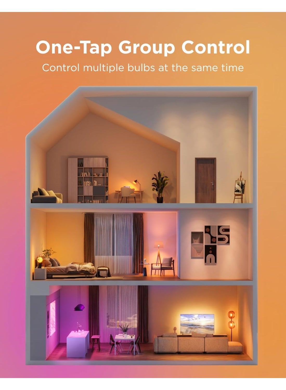 Govee Smart Led Light Bulb A19 800 Lumens Rgbww 4Pcs