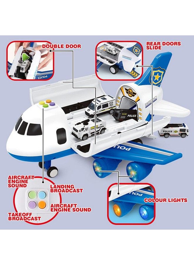Dwi Dowellin Toddler Toys Car For Boys:Boy Toy Transport Cargo Airplane;Kid Toys 20 In 1 Carrier Vehicle Police Toys For Kids Age 24 35 47 Year Old Boys Girls - Image 3