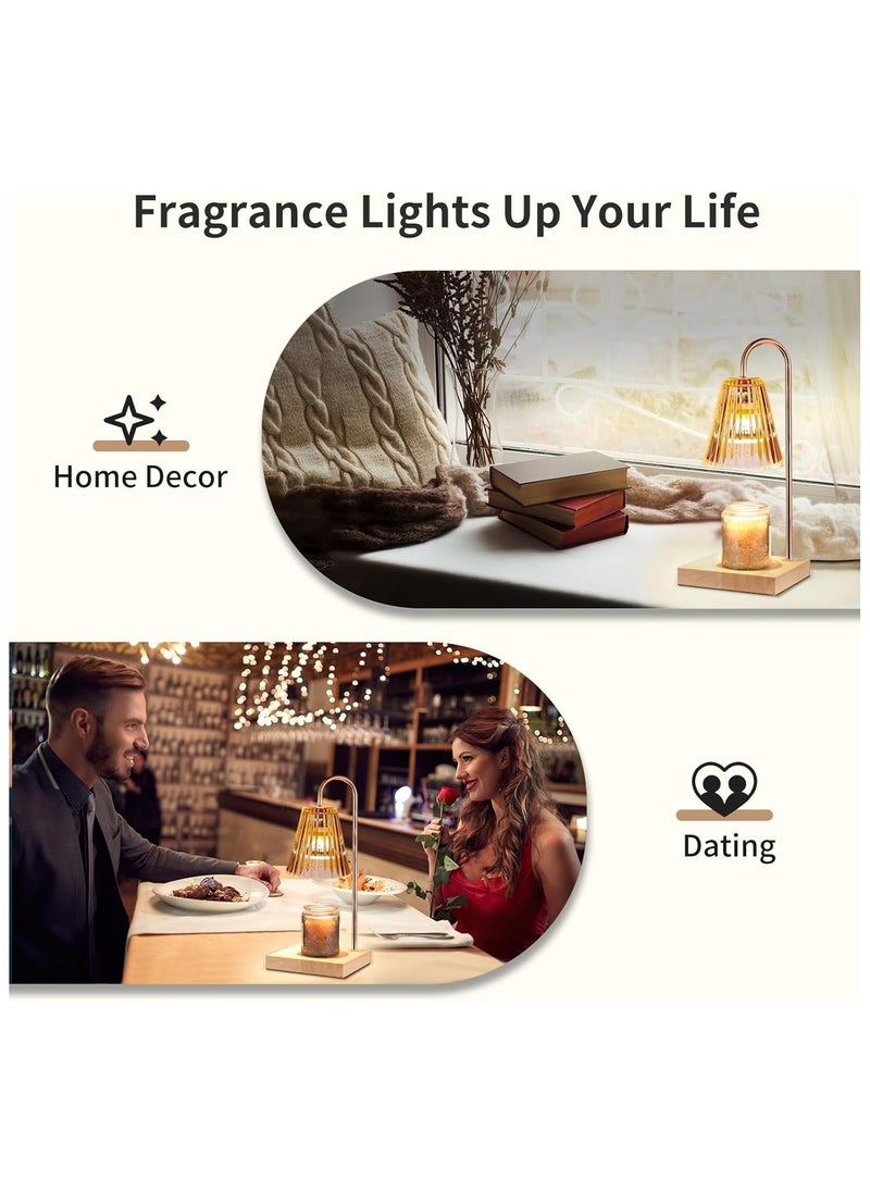 ARNOTEC Vintage Candle Warmer Lamp - Equipped with 2 Bulbs, Controller, Dimmable,Suitable for Warming Jar Candles and Wax Melts  - Image 3