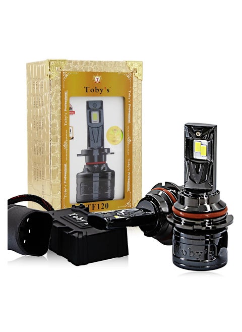 2 Pieces 9007 120W LED Headlight Bulb Assembly 12000 Lumens Xtreme Bright With Color Temperature 6500K