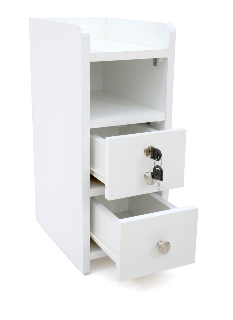 AFT - Slim Minimalist Design Tall Nightstand /bedside Table / Mid Century Modern Design bedside table / Nightstand with 2 Drawers and Sturdy MDF Frame, Perfect for Modern Bedroom and living room Space, Ideal for small spaces, it combines functionality with style, offering storage without taking up much room. (White) Arfan - Image 1