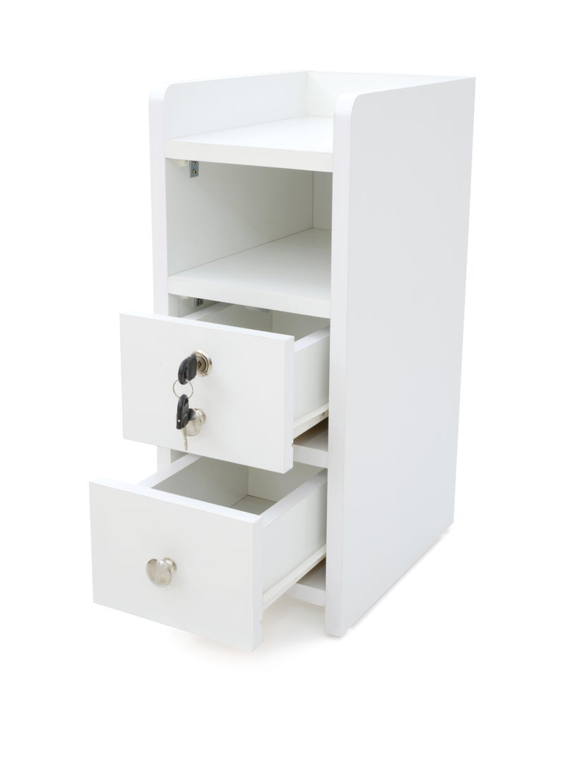 AFT - Slim Minimalist Design Tall Nightstand /bedside Table / Mid Century Modern Design bedside table / Nightstand with 2 Drawers and Sturdy MDF Frame, Perfect for Modern Bedroom and living room Space, Ideal for small spaces, it combines functionality with style, offering storage without taking up much room. (White) Arfan - Image 1