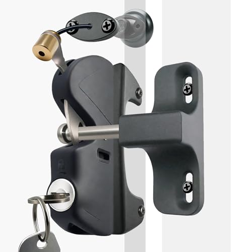PILISPARK Gate Latch Door Latch with Pull Cable Opened TwoSided Lockable Door Latch DurableVersatile Secure for MetalWoodand Vinyl Fencefor Privacy FenceOutdoor FenceBarn Door LockWooden FenceBlack - Image 1
