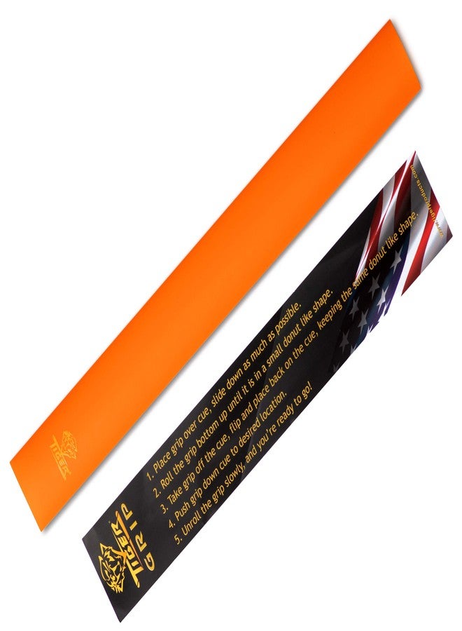 TigerProducts Tiger Silicone Rubber Billiard Pool Cue Hand Grip Wrap (Orange) - Image 2