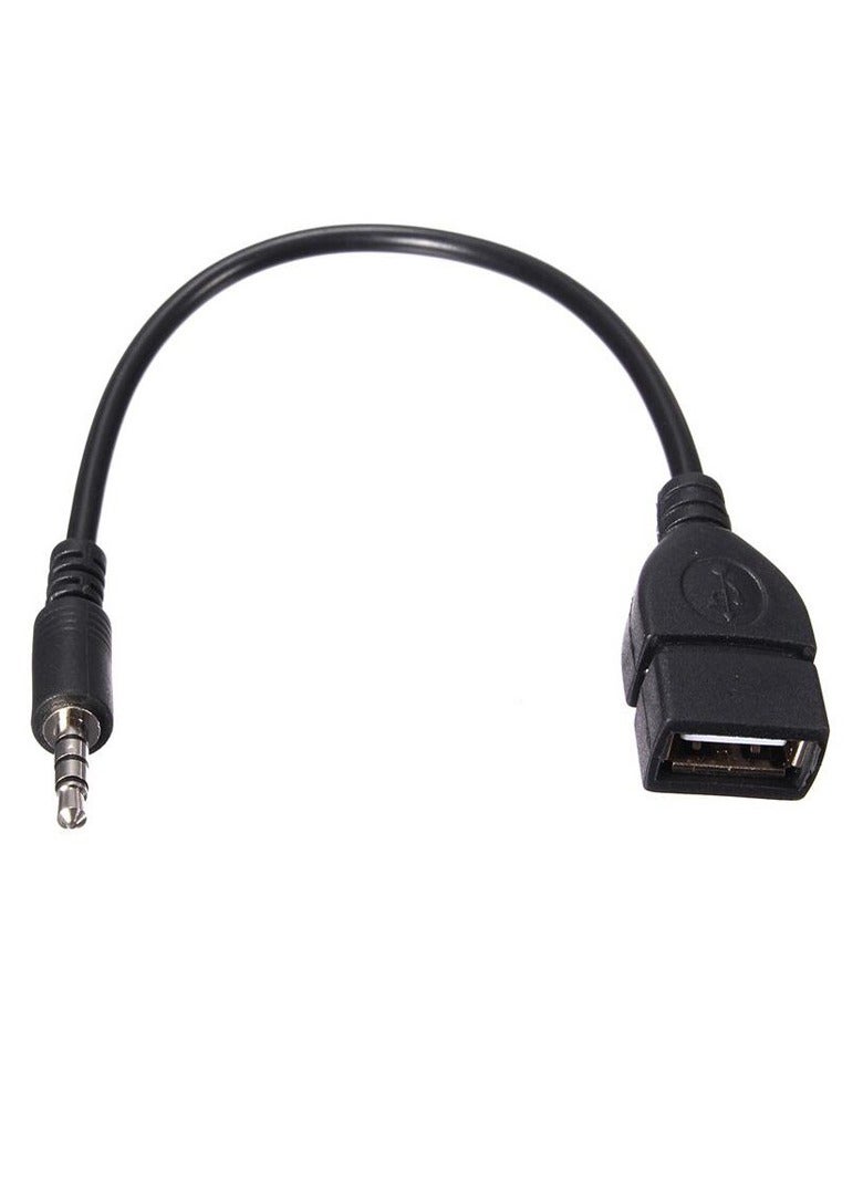 كابل محول من ذكر AUX إلى أنثى باللون الأسود - Image 4