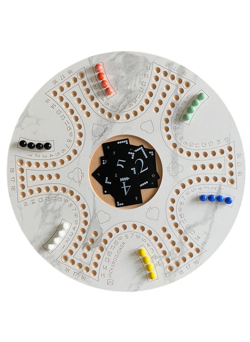 JACKAROOJOKER Jackaroo Jakaroo Wood Game Marble Color two side for 4 players and other side for 6 players with bag - Image 4