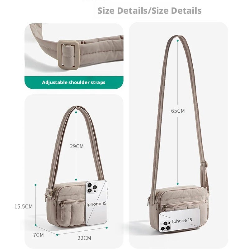Lightweight Quilted Nylon Crossbody Bag for Women, Small Puffy Shoulder Bag - Image 2