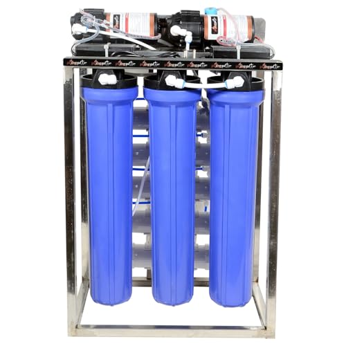 Pure Plus Pureplus 50 LPH Commercial RO Water Purifier Plant with TDS Adjuster 50 Litre Blue Stainless steel Full Automatic with TDS Adjuster - Image 1