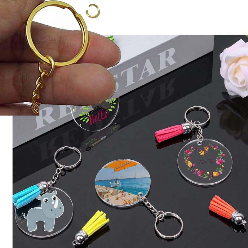 DIY Crafts DIY Crafts (2 Pcs Keyrings, Antique Silver) Metal Larger Lobster Clasps Extension Chain Hooks, D Rings, Slide Buckle for Keychain Key Rings Clip Connector Bags Art Crafts Jewelry Making Finding  - Image 3