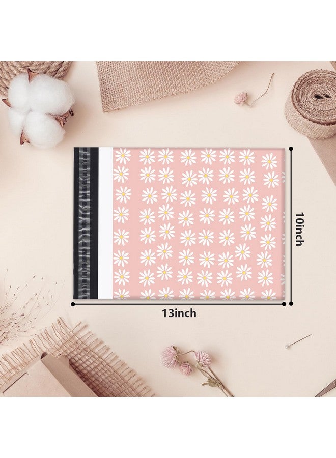 Whaline 100Pcs Poly Mailer 10 X 13 Inch Daisy Mailing Bags Pink Flower Deliver Envelopes Waterproof Plastic Packaging Bags For Small Business Packing Moving  - Image 2