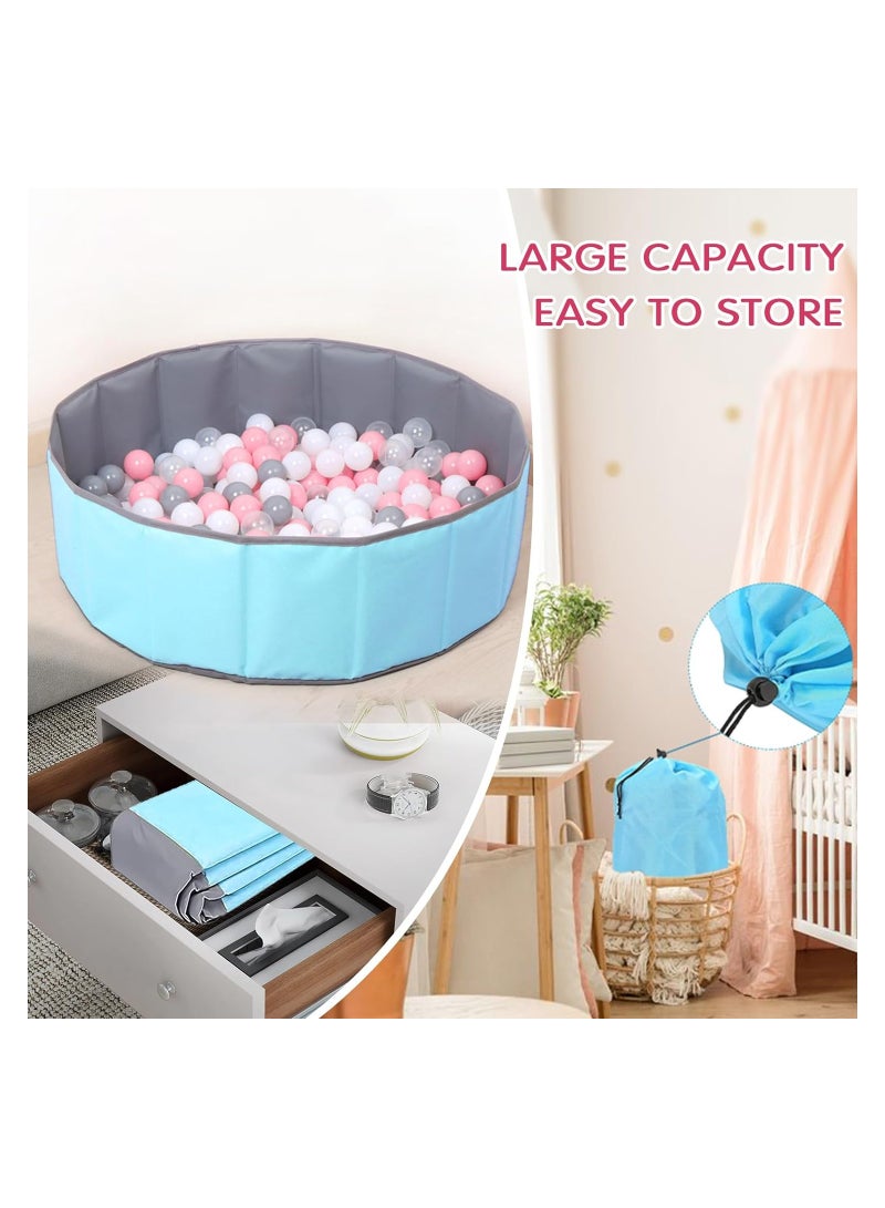 Savi Large Foldable Kids/Baby Portable Ball Pit - 80x80cm with 200 BPA-Free Soft Plastic Balls for Toddler Boys and Girls - Image 5
