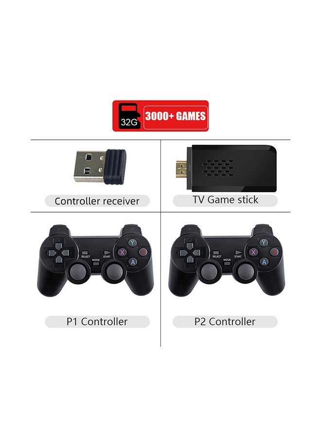 NIBEMINENT Y3 Slim HD TV Game Console With 32G Card 3000 Games 2 Controllers 1 Stick - Image 1