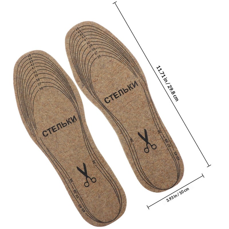 4 Pairs Wool Felt Insoles Women Men Thickened Winter Warm Shoe Inserts Trim To Fit Cushioning Pads For Boots - Image 3