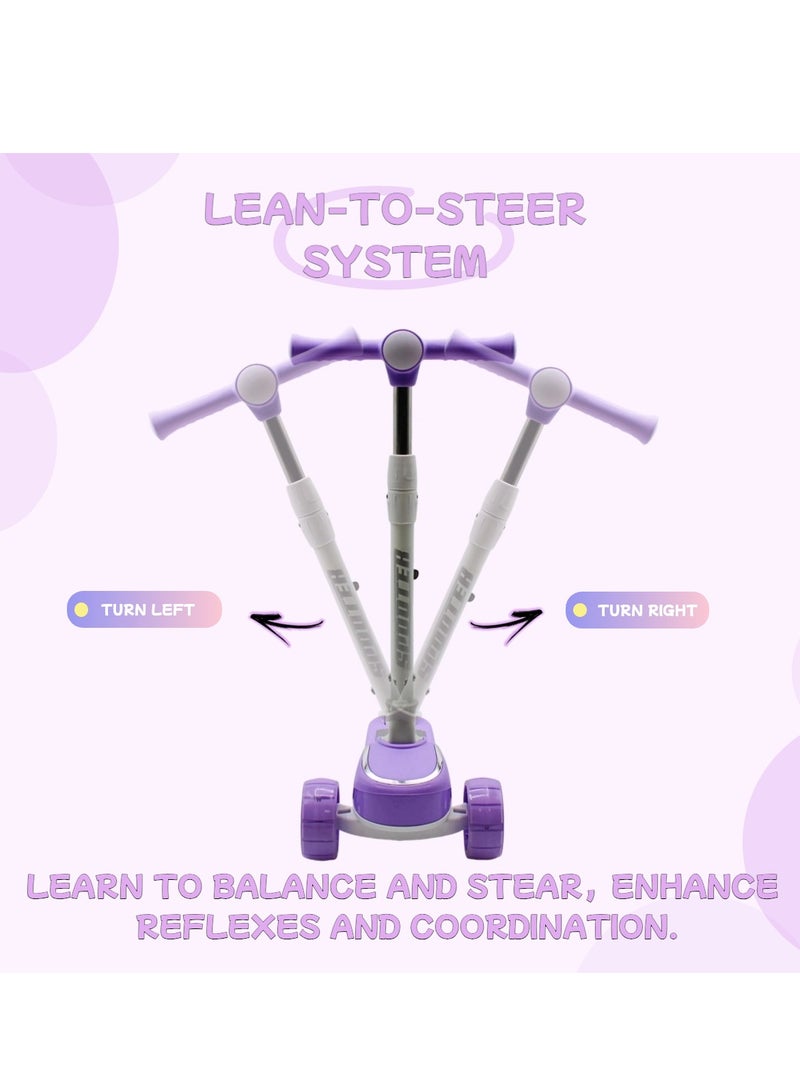 EASY FUTURE Foldable Kids Scooter with Height-Adjustable Handle, LED PU Wheels, Rear Brake & Music – Ideal for 3-8 Years - Image 4