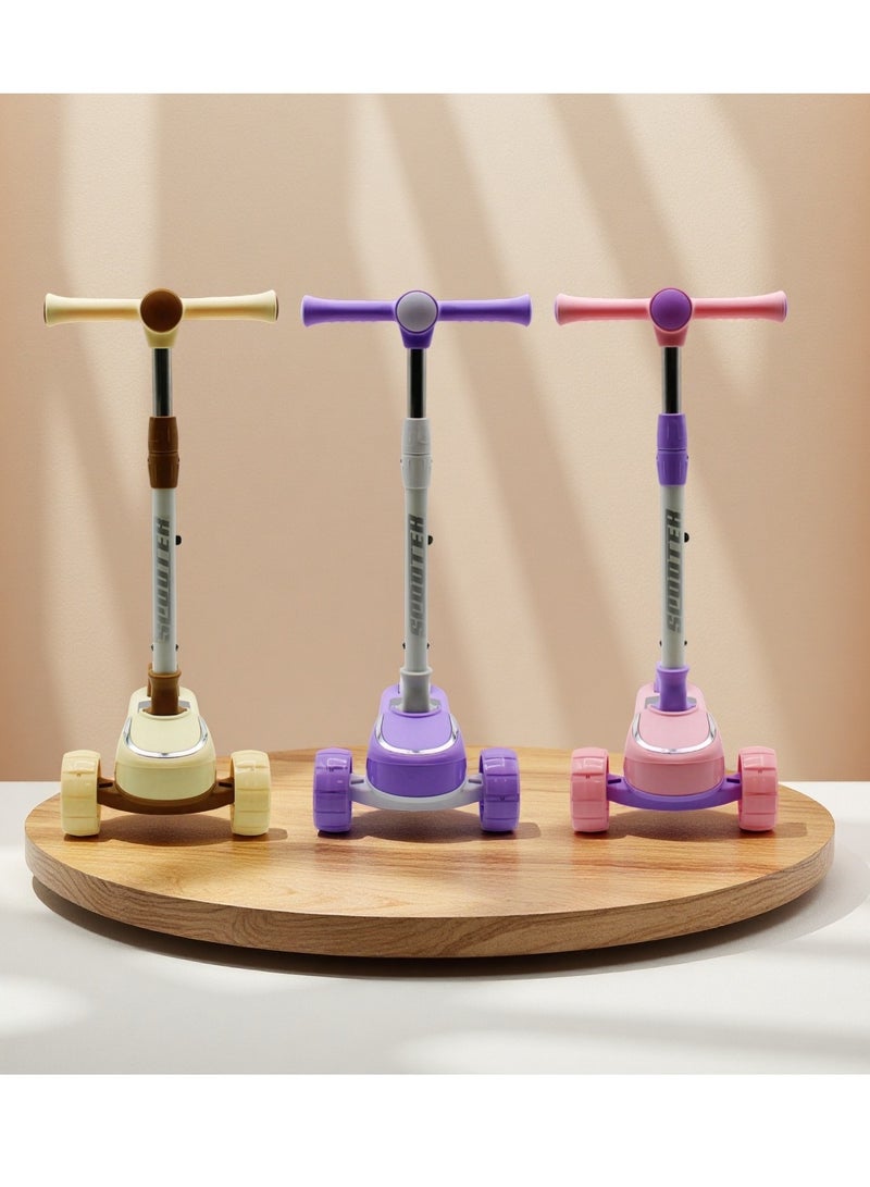 EASY FUTURE Foldable Kids Scooter with Height-Adjustable Handle, LED PU Wheels, Rear Brake & Music – Ideal for 3-8 Years - Image 5