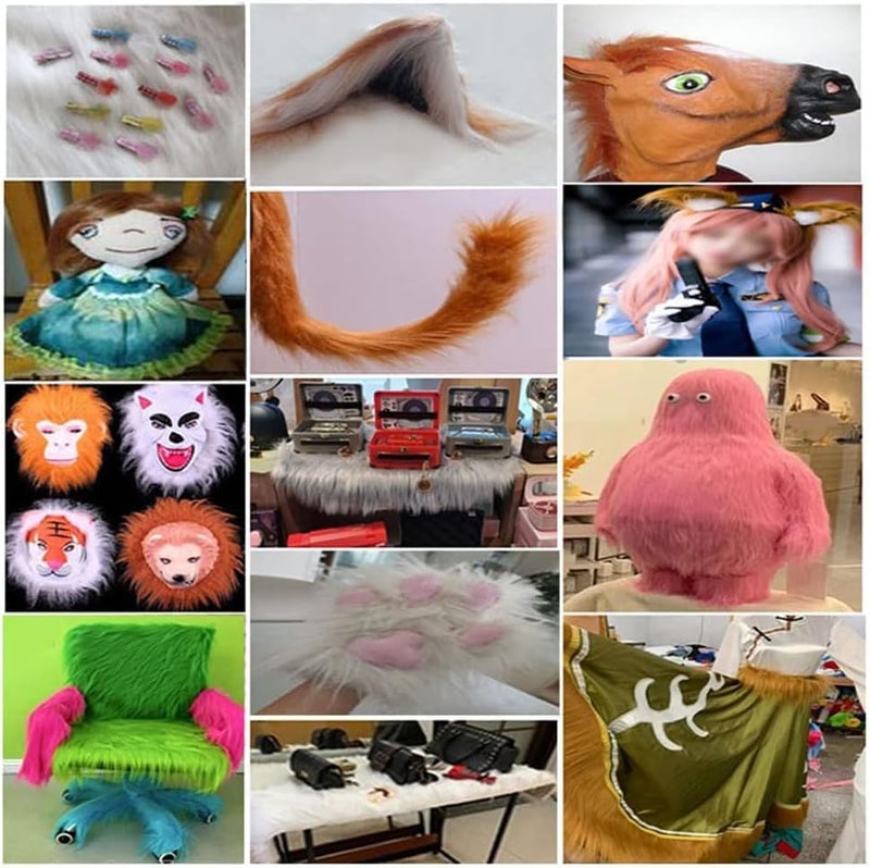 Faux Fur Faux Fur Fabric 180x50cm Soft Long Pile Fabric for Costume Crafts Cushion Decorations Cosplay Toys Use Fake Fur Fabric for DIY, Craft Fur Decoration (Color : Green) - Image 3