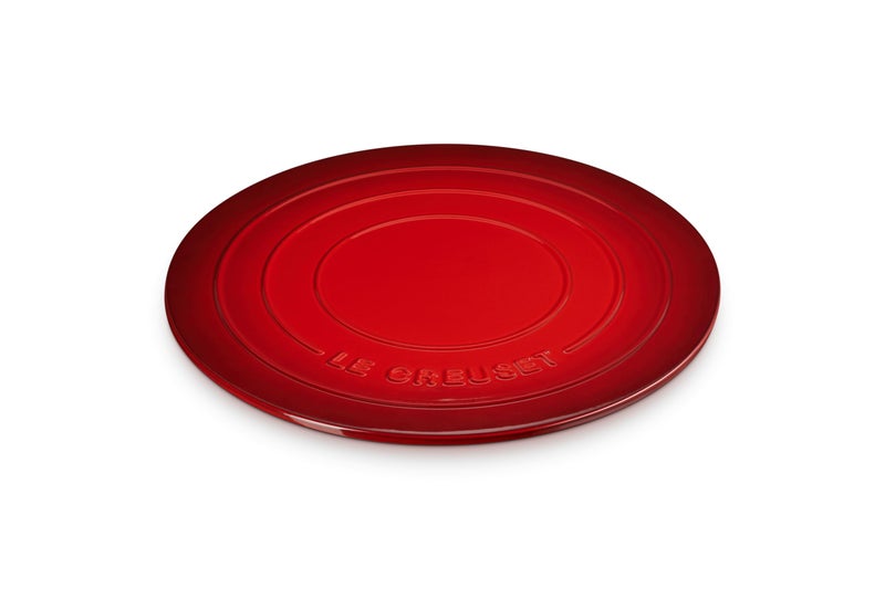 Le Creuset Stoneware Round Pizza Stone, 15 in., Cerise - Image 1