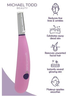 MICHAEL TODD BEAUTY Michael Todd Beauty - Sonicsmooth - Dermaplaning Tool - 2 in 1 Women's Facial Exfoliation & Peach Fuzz Hair Removal System with 7 Weeks of Safety Edges  - Image 4
