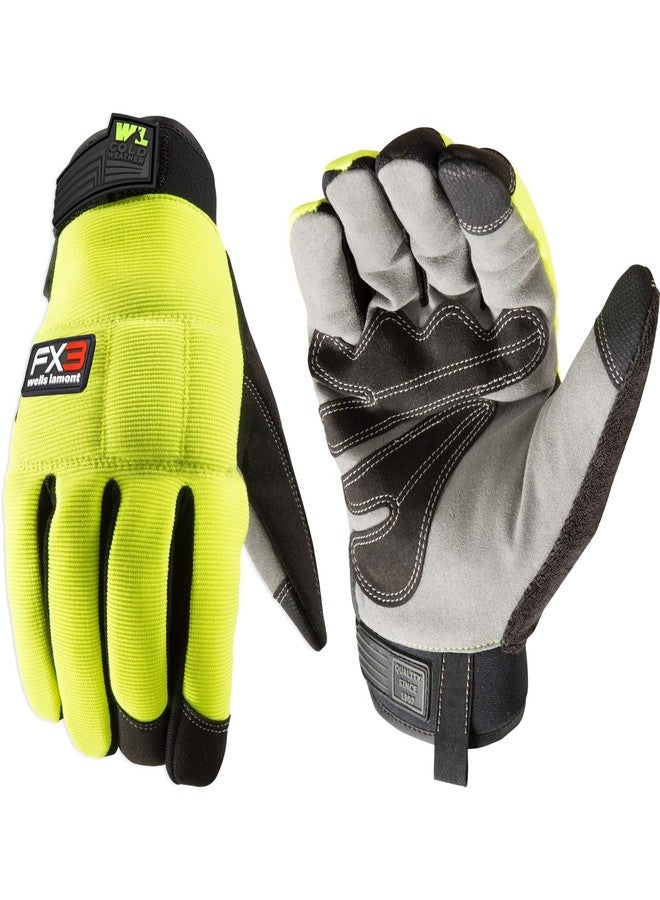 Wells Lamont Men's FX3 Extreme Dexterity Hi-Viz Winter Work Gloves, Large (Wells Lamont 7794Y) - Image 1