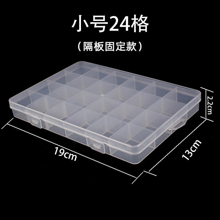 Generic Home Clear Plastic Covered Storage Box for Accessories Small 24 grid storage box fixed