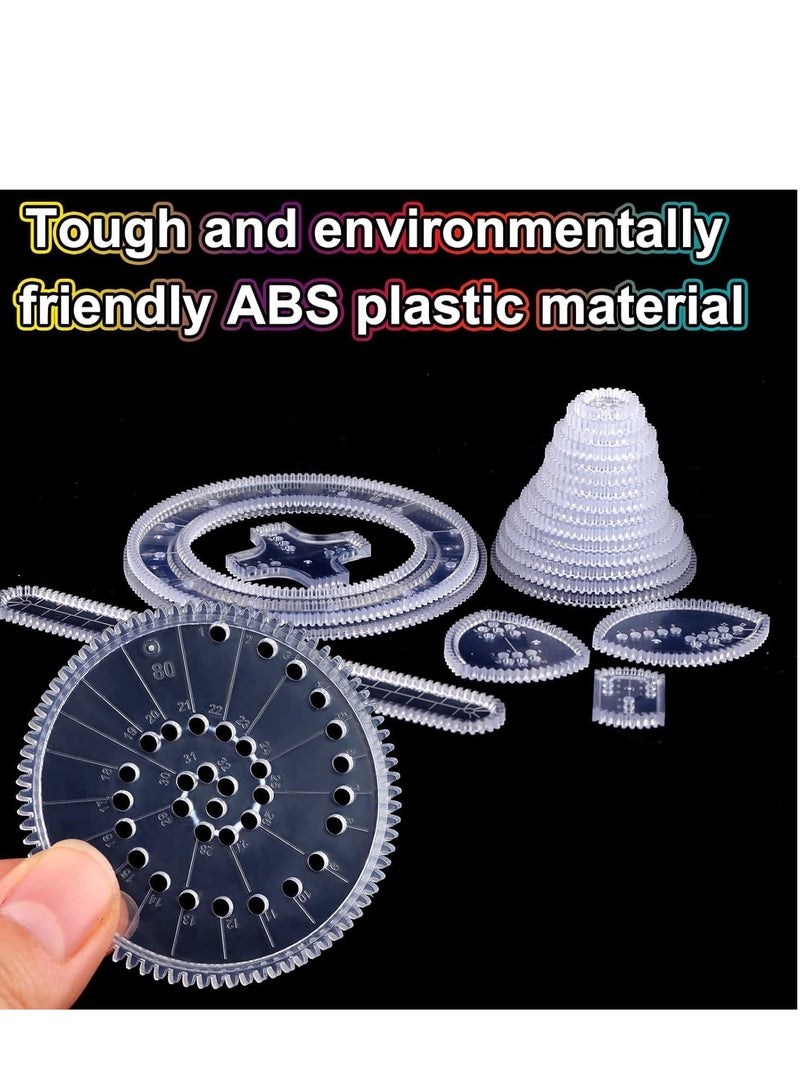 SOLARAE Spirograph, Drawing Set, with 22 Painting Magic Spiral, Art Kit, Geometric Ruler, Creative Deluxe for Adults and Kids - Image 2