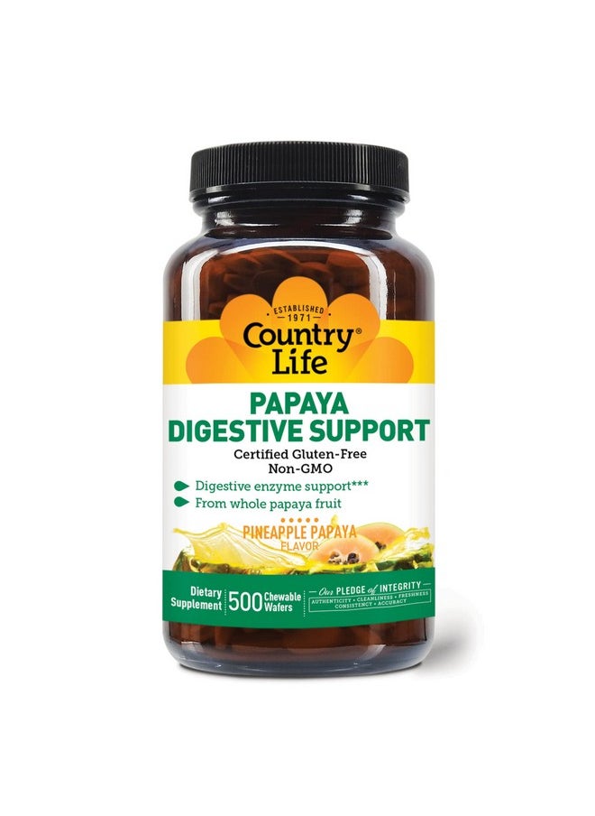 Country Life - Papaya Digestive Support Daily Enzymes To Promote Digestive Health And Nutrient Absorption 500 Ct - Image 1