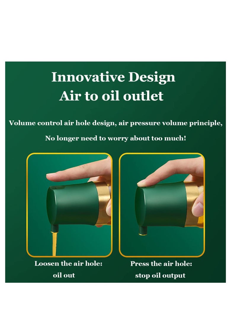 Zikra Glass Oil and Vinegar Dispenser, 11 Oz Modern Olive Oil Dispenser, Clear Glass Oil Bottle, Oil Dispenser Bottle, for Olive Oil Vinegar Soy Sauce for Home Restaurants Weddings - Image 3