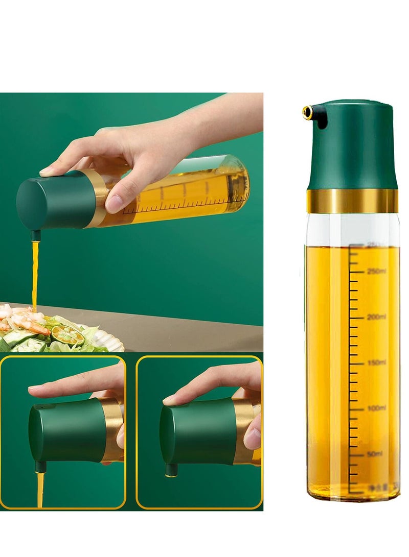 Zikra Glass Oil and Vinegar Dispenser, 11 Oz Modern Olive Oil Dispenser, Clear Glass Oil Bottle, Oil Dispenser Bottle, for Olive Oil Vinegar Soy Sauce for Home Restaurants Weddings - Image 1