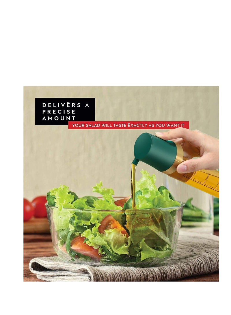 Zikra Glass Oil and Vinegar Dispenser, 11 Oz Modern Olive Oil Dispenser, Clear Glass Oil Bottle, Oil Dispenser Bottle, for Olive Oil Vinegar Soy Sauce for Home Restaurants Weddings - Image 2